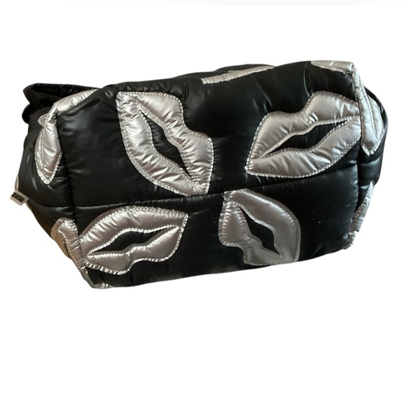 Wildfox Puffy Lips Quilted Tote Bag – Black & Silver - Picture 2 of 5